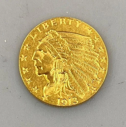 1913 US $2.50 Gold Indian Coin .1209AGW XF L24207