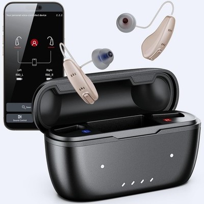 Hearing Aids for Seniors, Rechargeable OTC in-Ear Hearing Aids, Bluetooth