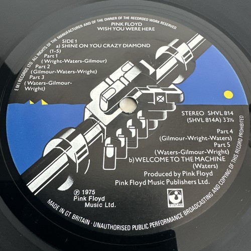PINK FLOYD Wish You Were Here UK 1st issue 1975 vinyl lyric inner A1/B5 - Foto 2 di 21