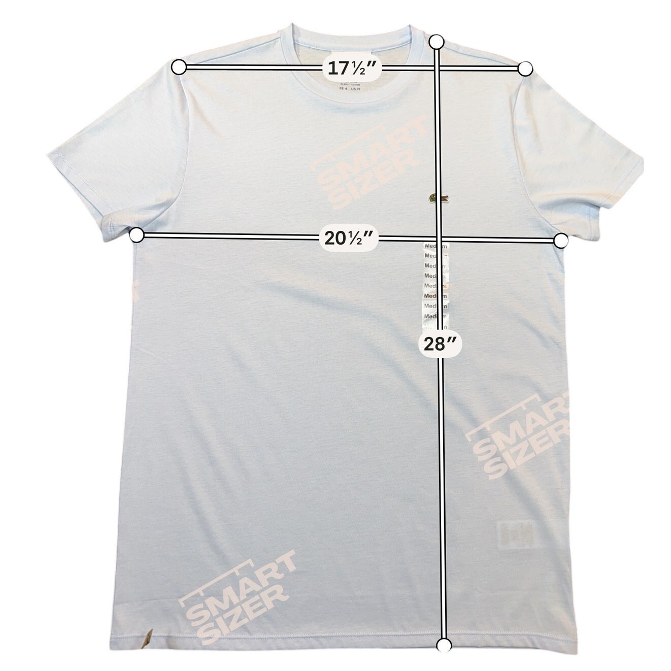 Lacoste Men's Crew Neck Pima Cotton T-Shirt - Light Indigo Blue Medium  thumbnail 3