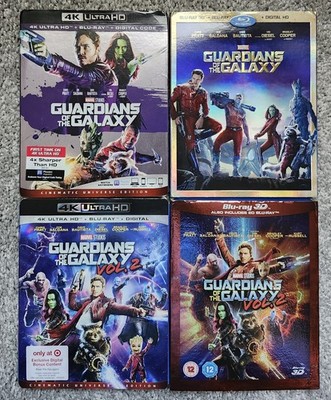 Marvel Studios Guardians of the Galaxy 4K UHD 3D Blu-ray Lot OOP RARE SLIPCOVERS