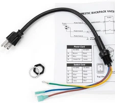 Power Cord Replacement 100641 for Pro Team Backpack Vacuum - Pigtail Assembly