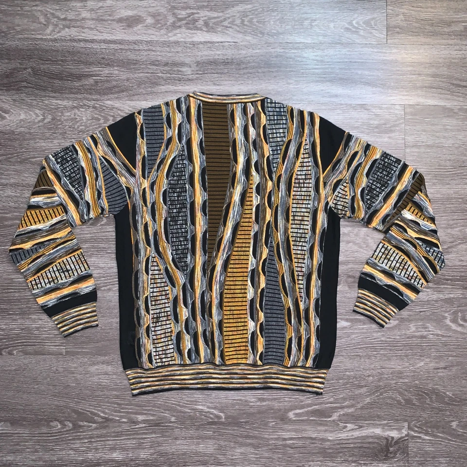 Suéter masculino Montechiaro malha 3D multicolorido tamanho. IT 52/ US M - Imagem 2 de 4