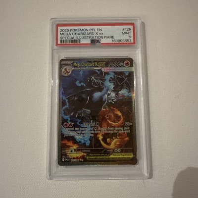 2025 POKEMON PFL EN-PHANTASMAL FLAMES #125 MEGA CHARIZARD X ex SIR PSA 9