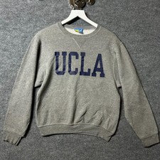 Vintage UCLA Sweatshirt Men's Gray V-Insert Crewneck College USA Made - Small