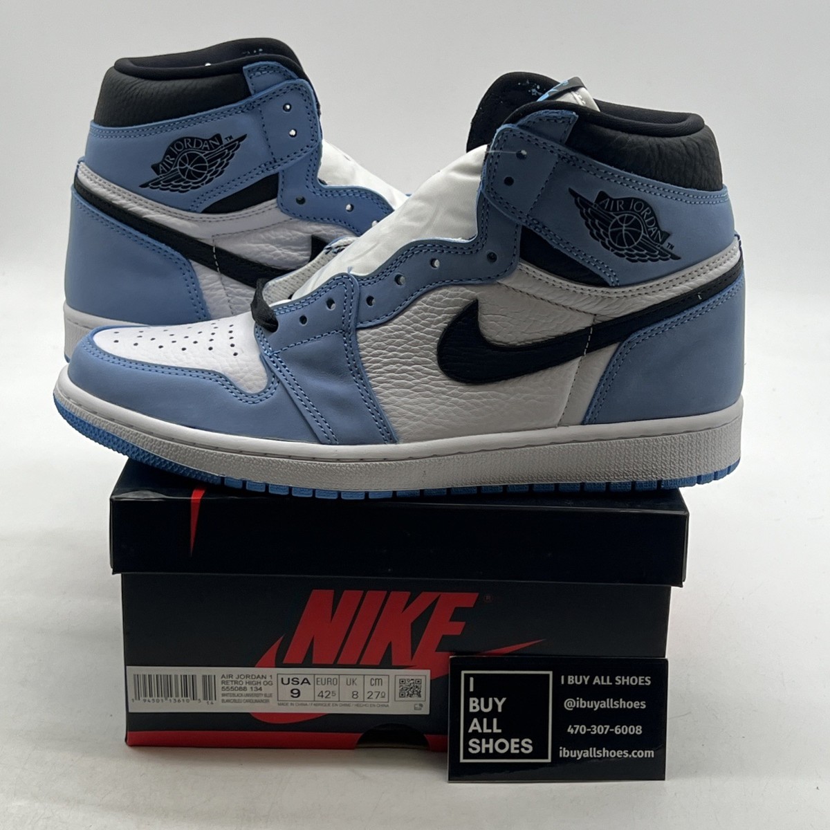 Size 9 - Jordan 1 Retro OG High University Blue for sale online | eBay