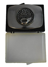 Snap On Tools 60th Anniversary Silver Bronze Belt Buckle BTS SPP483 USA Vintage