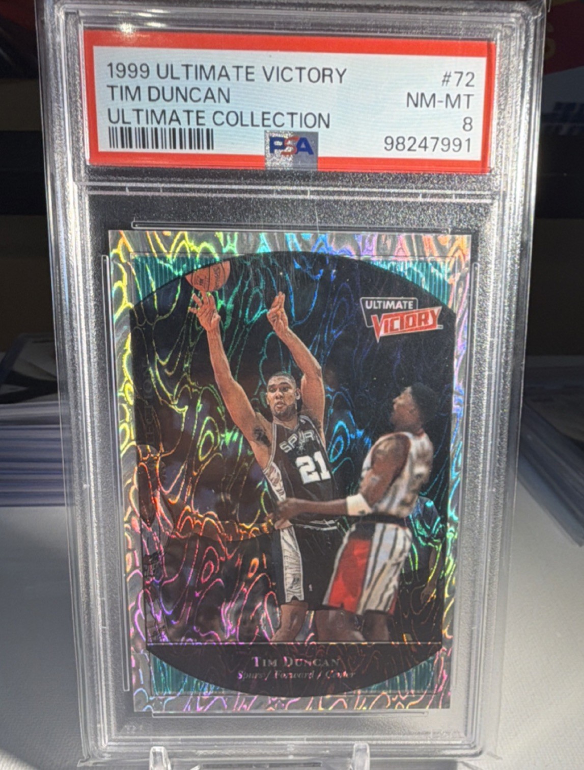Upper Deck 1999-00 Ultimate  collection Victory Tim Duncan #72 43/100 PSA 8 RARE
