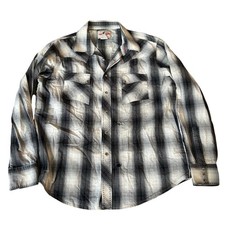 Medium Vintage 70/80s Wrangler Western Snap Button Plaid Cowboy Shirt Distressed