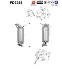 AS DPF Rußpartikelfilter Dieselpartikelfilter FD5258 Cordierit für HONDA CIVIC