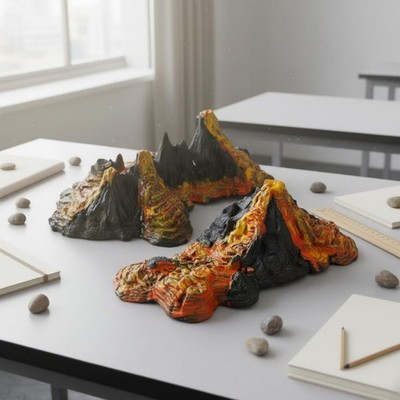 Vulkanmodell klare Textur Vulkanausbruch Modell robustes PP-Material für Kinder