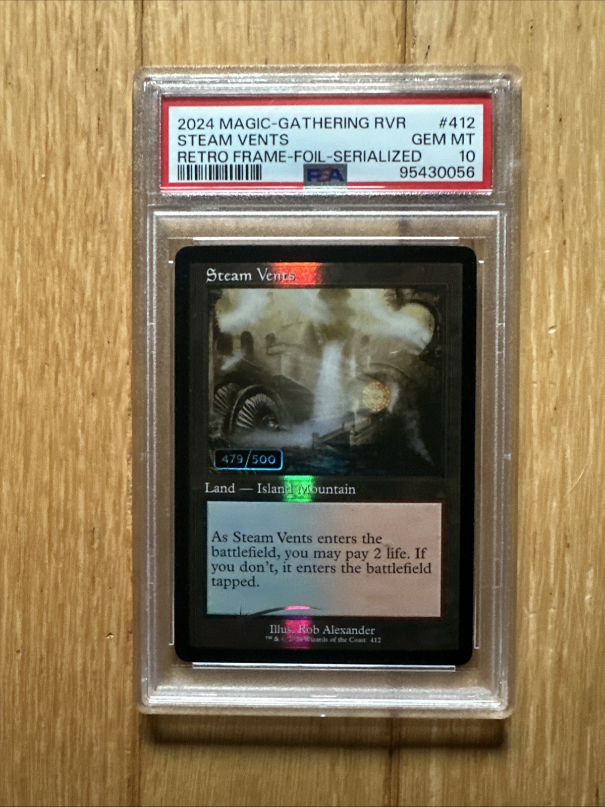 Steam Vents (Retro Frame) (Serial Numbered) Ravnica Remastered Foil PSA 10 MTG