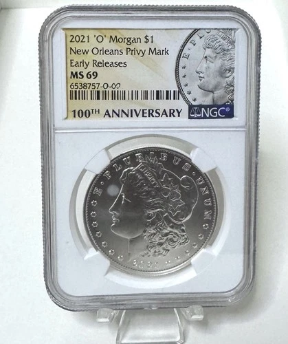 2021 “O” Morgan $1 NGC MS69 Early Release New Orleans Privy 100th Anniversary