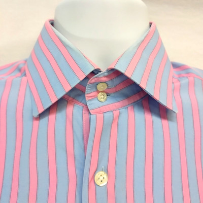Hawes & Curtis Shirt Brandon Men's Medium Slim Fit Long Sleeve Cotton Striped