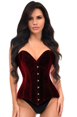 Dark Red Velvet Corset Overbust Sweetheart Goth Vampire Burlesque Vampire Club