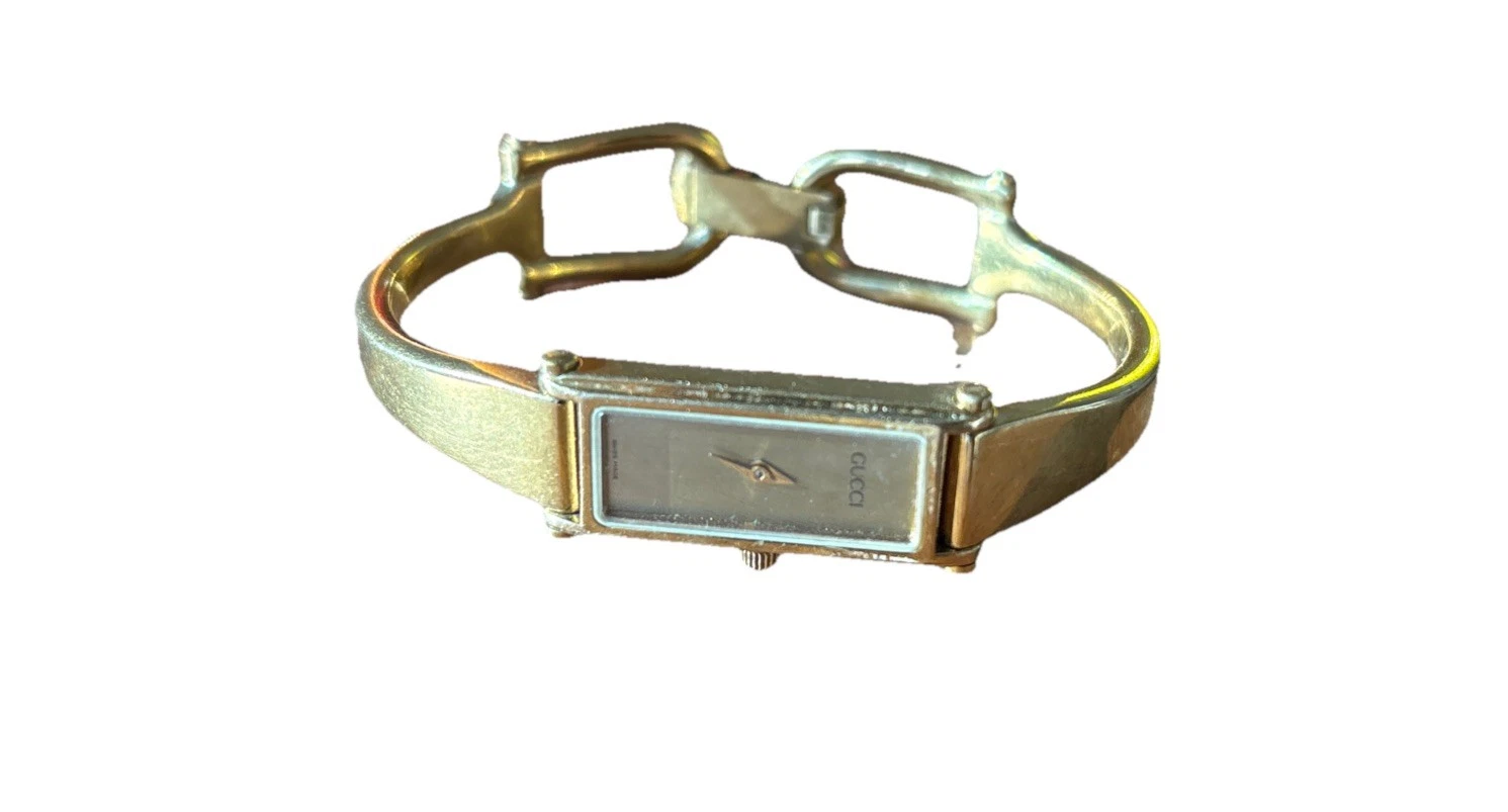 [Exc+5] Montre femme vintage Gucci 1500 cadran doré bracelet quartz du JAPON