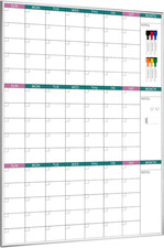 3-Month Dry Erase Calendar for Wall, 39"X28" Magnetic Whiteboard Calendar with S