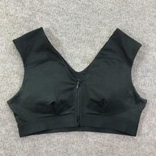 Tommie Copper Sports Bra Womens 2XL Black Shoulder Support Zip Front Activewear