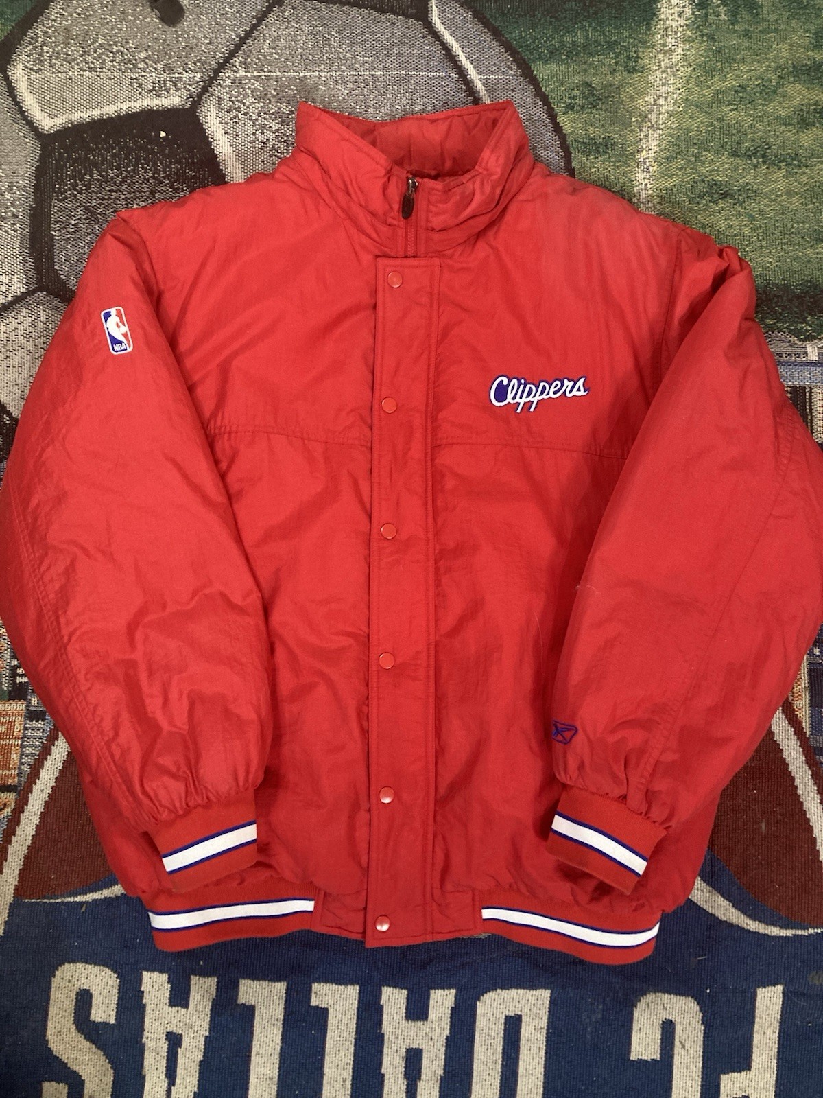 Vintage Los Angeles Clippers NBA Reebok Full Zip Puffer Jacket Size L