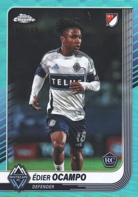 2025 Topps Chrome MLS Aqua /199 Edier Ocampo #54 Vancouver Whitecaps FC