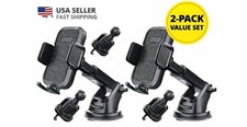  2-Pack 3-in-1 Car Phone Mount-Dashboard Windshield Air Vent- Long Arm Holder