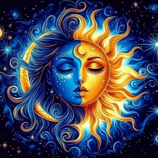 AIRDEA Diamond Art Painting Kits for Adults 12x12 inches, blue orange black 