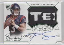 2014 Panini National Treasures Century Numbers 2/3 Tom Savage Patch Auto 3c4