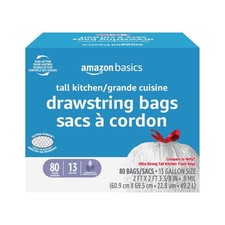 Amazon Basics Ultra-Force Tall Kitchen Drawstring Trash Bags, Lavender Scented