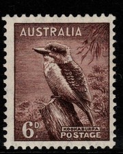 AUSTRALIA SG172 1937 6d PURPLE-BROWN MTD MINT