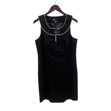 Vintage Carole Little Black Mod Dress Cotton Size 12