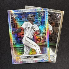 2022 Topps Chrome Oneil Cruz Prism Refractor + Base #128 Lot - RC Rookie Pirates