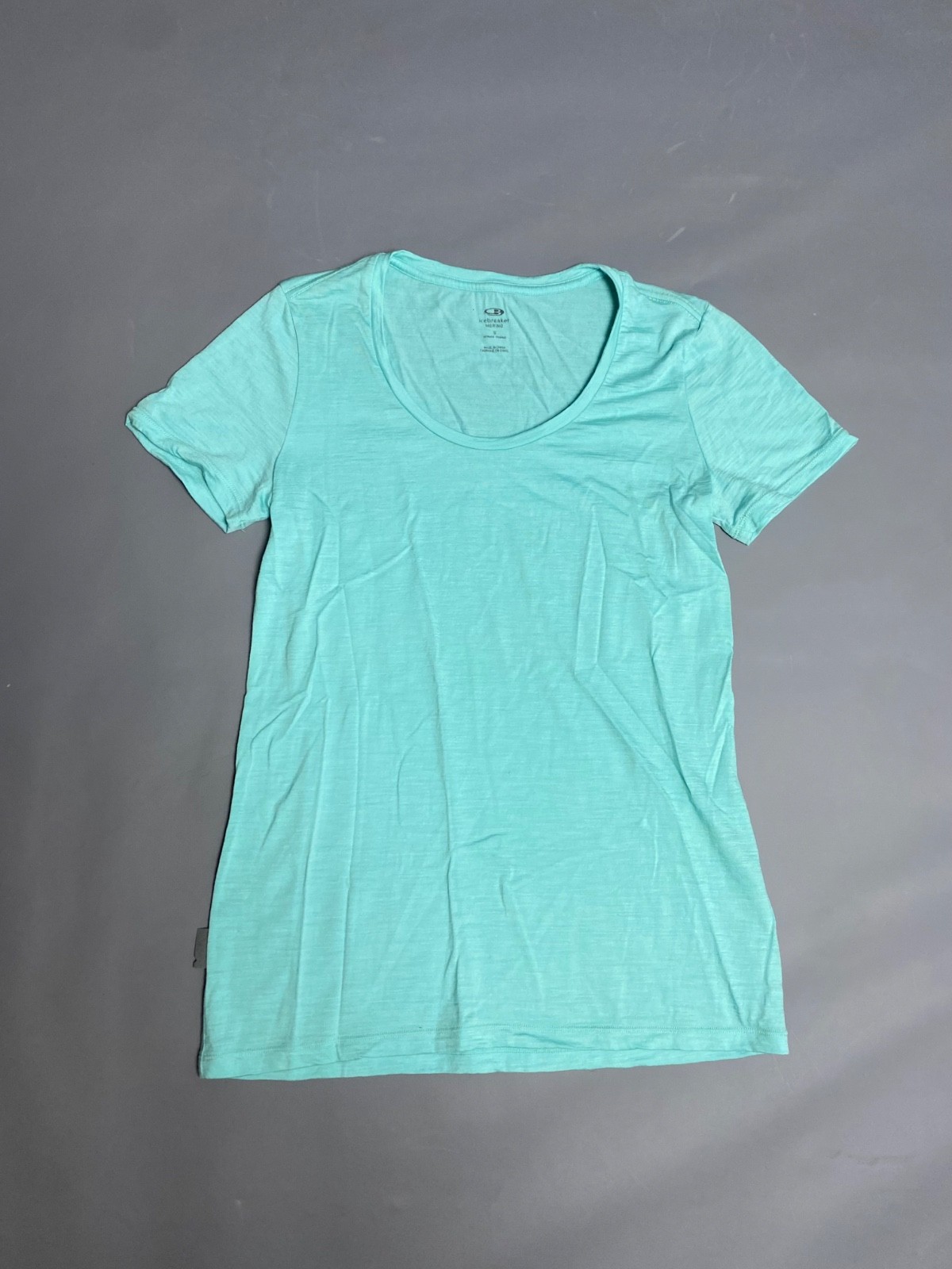 Womens Icebreaker Merino Wool T-Shirt Top Turquoise Lightweight Size S