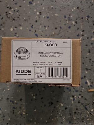 New Kidde KI-OSD Intelligent Optical Smoke Detector.
