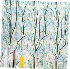 Window Privacy Film with Installation Tools Home 17.5 x 78.7 in Green Plants