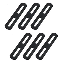 6 PCS Black Flat Mending Plates Repair Fixing Bracket with Slots Straight Bra...