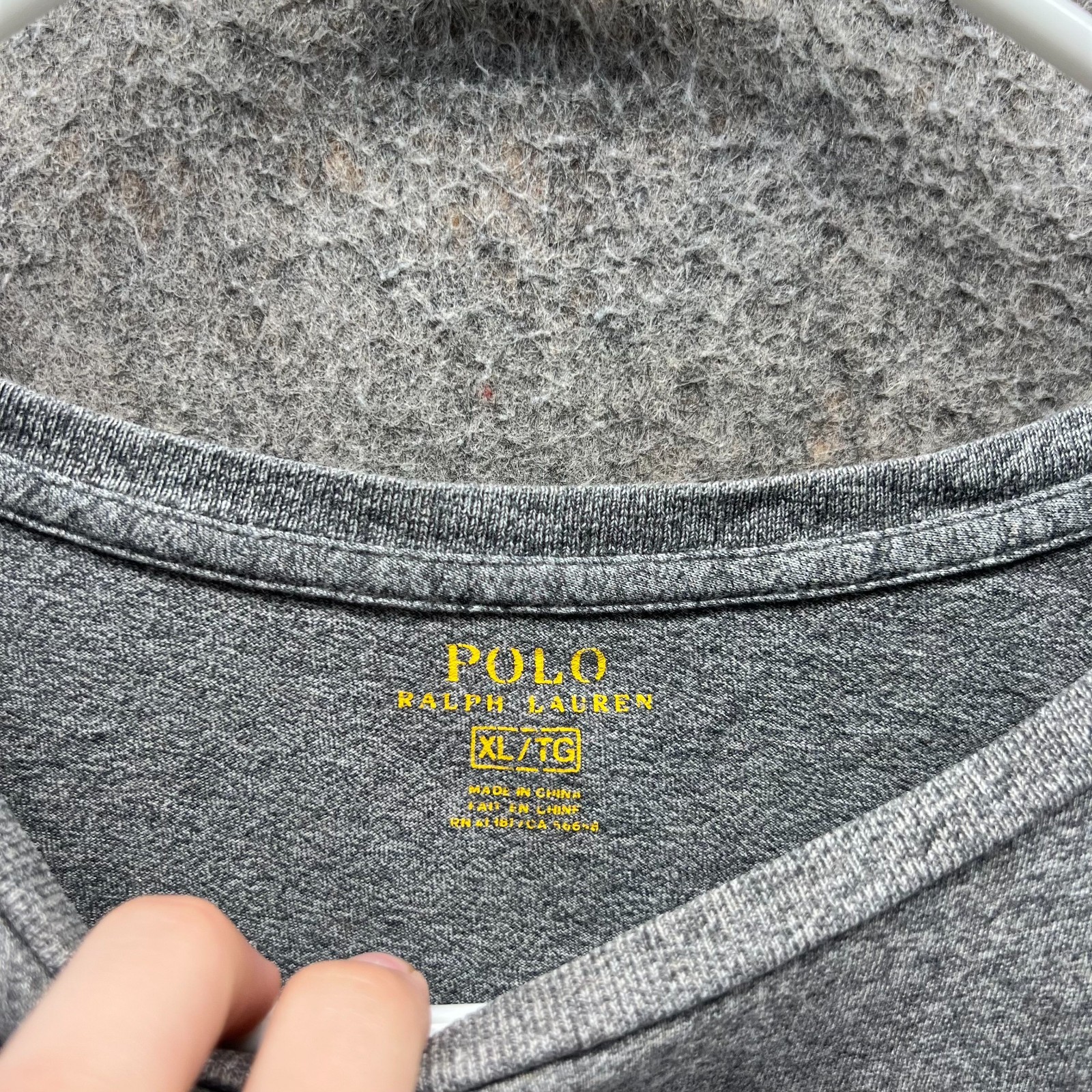 Camicia Ralph Lauren vintage uomo XL grigia maglietta casual girocollo pony edera cotone