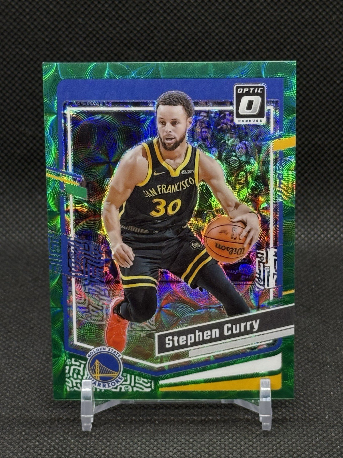 Stephen Curry 2023-24 Panini Donruss Optic #198 Green Scope Prizm /65 SP HOF