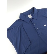 Callaway Opti-Dri Mens Navy Blue Short Sleeve Golf Polo Shirt Size Large