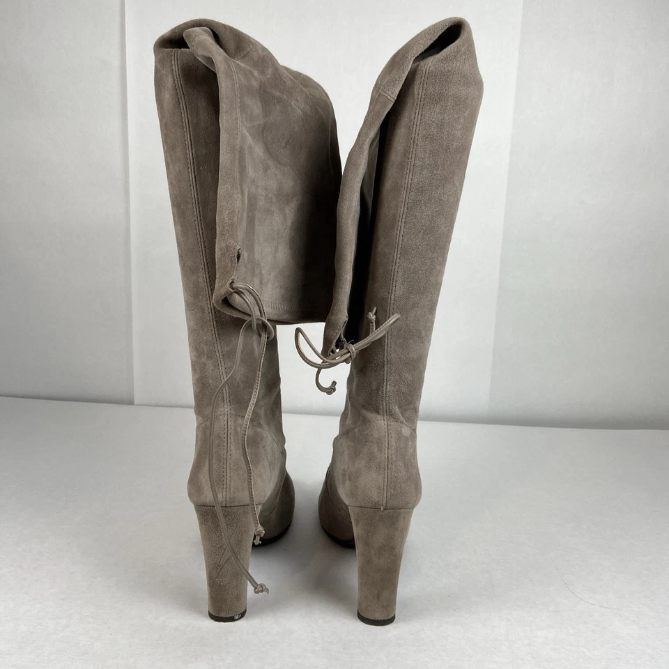 STUART WEITZMAN THIGH-HIGH BOOTS SUEDE TAN SZ 9 - Image 3 of 4