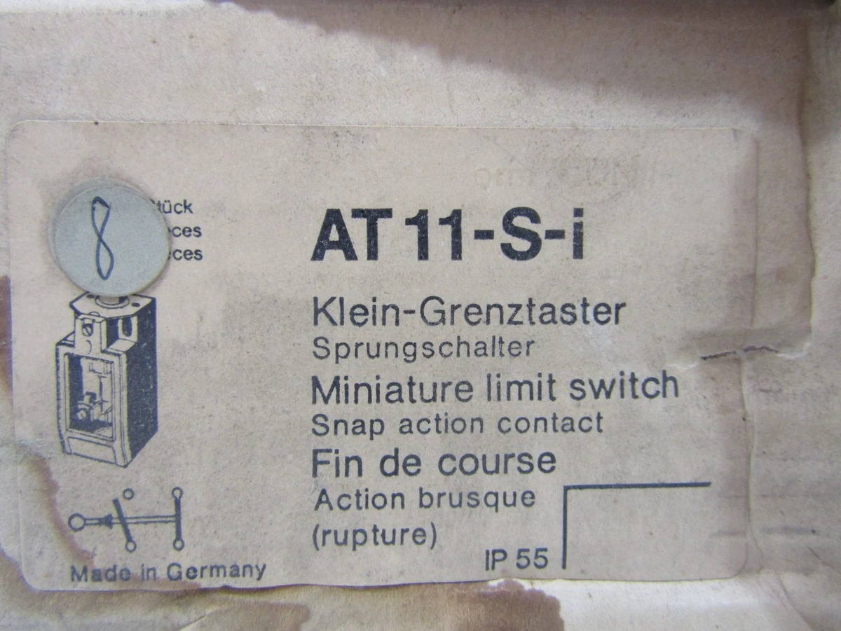 NEW Klockner Moeller AT11-S-i Miniature Limit Switch Snap Action Contact 6 Amp