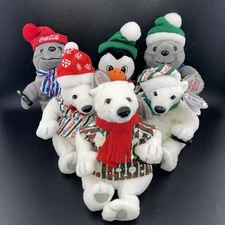 1999 Coca-Cola Collection of 6 Bean Bag Plush, 6" tall, with tags