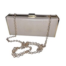 Vintage Style Hard Shell Clutch Purse Chain Strap Retro Evening Bag