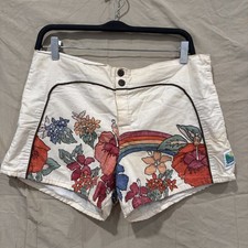 Vintage 70s Offshore Board Short Shorts Floral Hawaiian Rare Surf Men  s Size 34