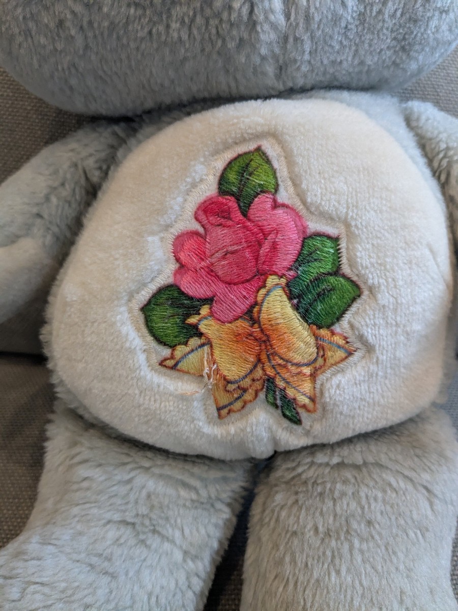 Vintage 80s Care Bears Grams Grandma Gray Plush Teddy Embroidered