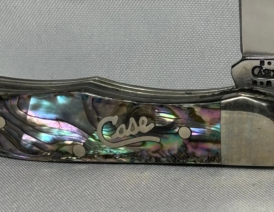 2002 Case XX Knife TH82165 Pocket Hunter SS Double Folding Blades Abalone Shell - Image 3 of 4