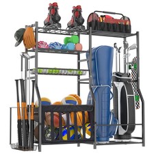 Garage Sports Equipment Organizer, Strong Load Bearing Golf Bag Organizer, Mu...