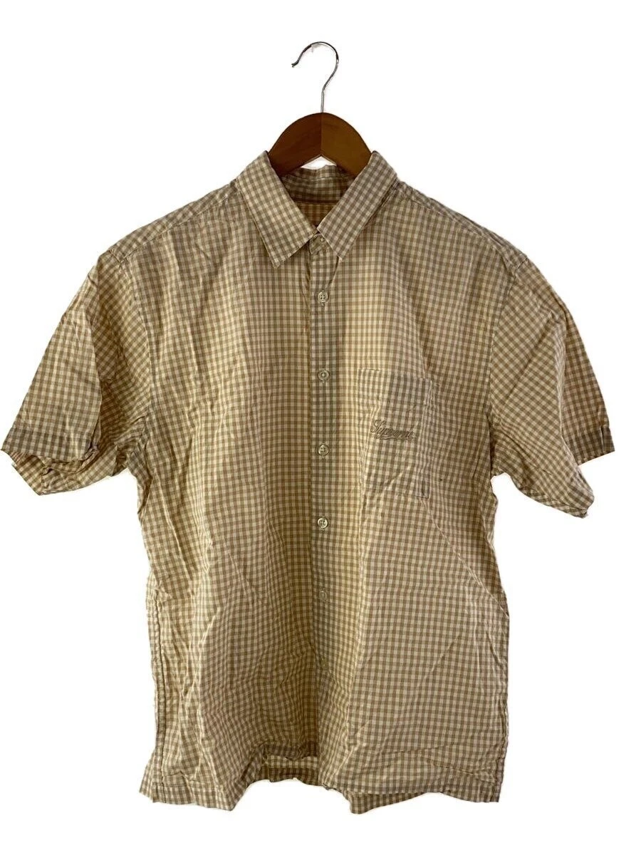 Chemise Supreme manches courtes/S/coton/beige/vichy Ck