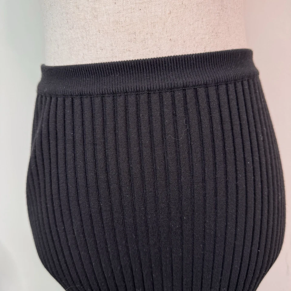 NWT Khaite Rib Knit Sapphi Midi Skirt Fluted Hem Quiet Luxury Size Small $1420 - Изображение 3 из 4