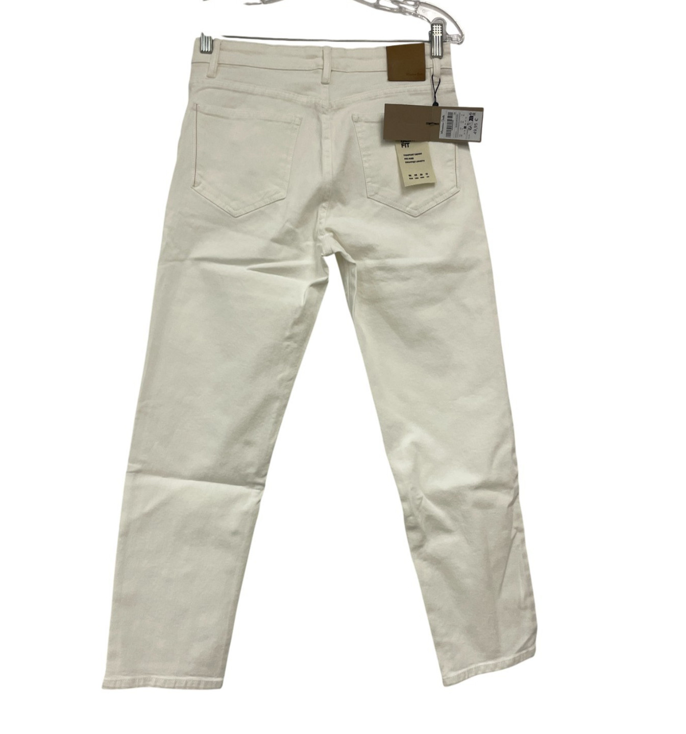 Massimo Dutti Womens Jeans EU 38 US 6 Cream Cropped Denim Mid Rise 5060/819 NWT image 3