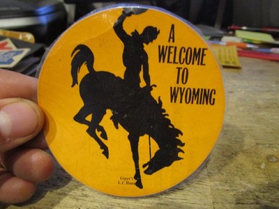 Welcome to Wyoming Chief Oil Company Mobilgas Decal Sticker Advertising Laramie